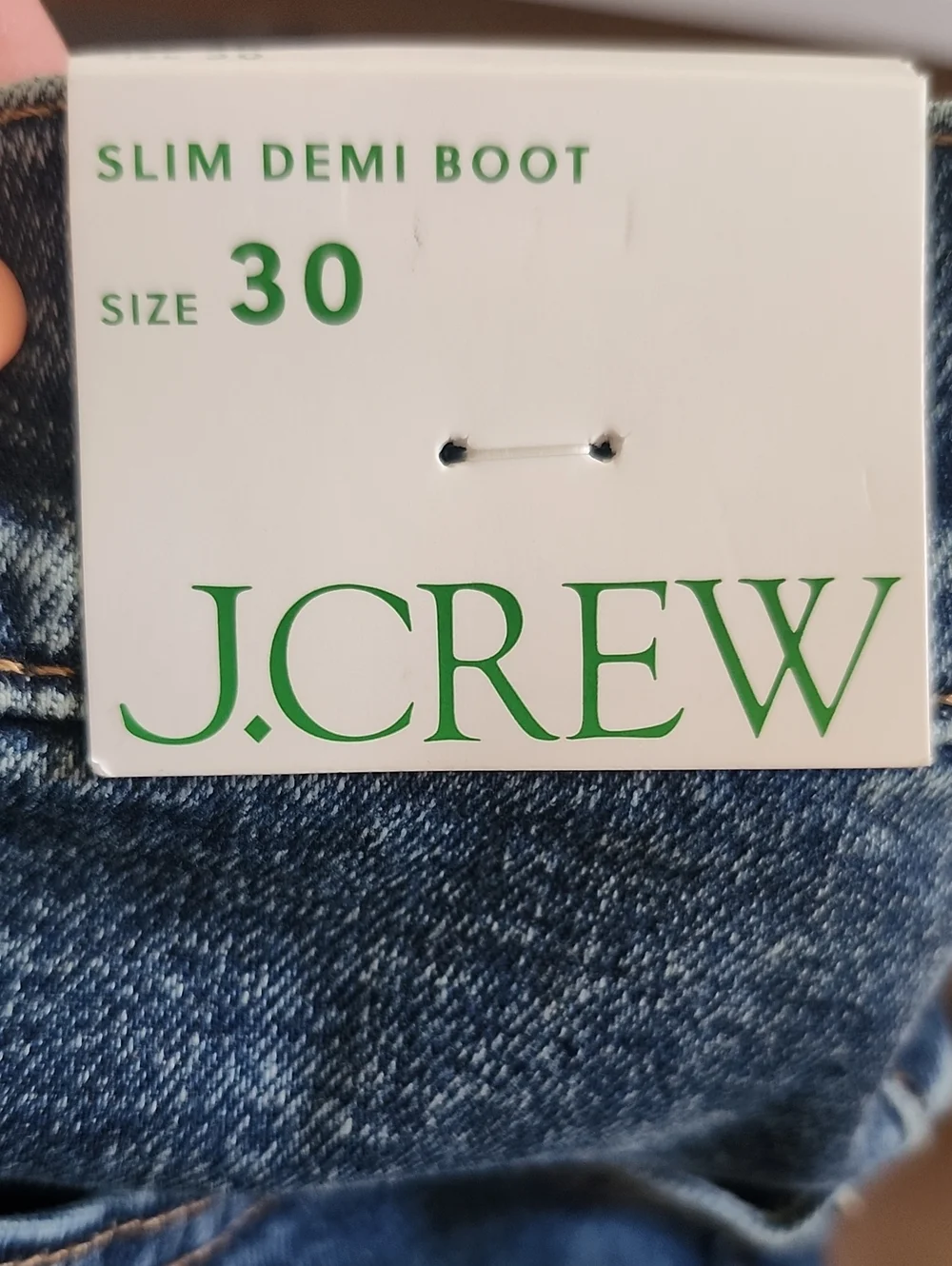 J. Crew NWT Slim Demi Boot, Medium Blue Wash, High Rise Denim Jeans, 30